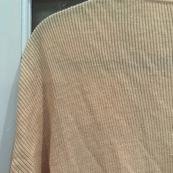 Coldwater Creek Coral Peach 100% Silk Knit Ribbed Sweater Cardigan Size Large L - Picture 4 of 9